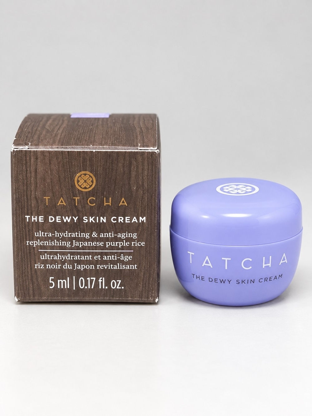 Tatcha Dewy Skin Cream - Lavender Purple Jar with Brown Box